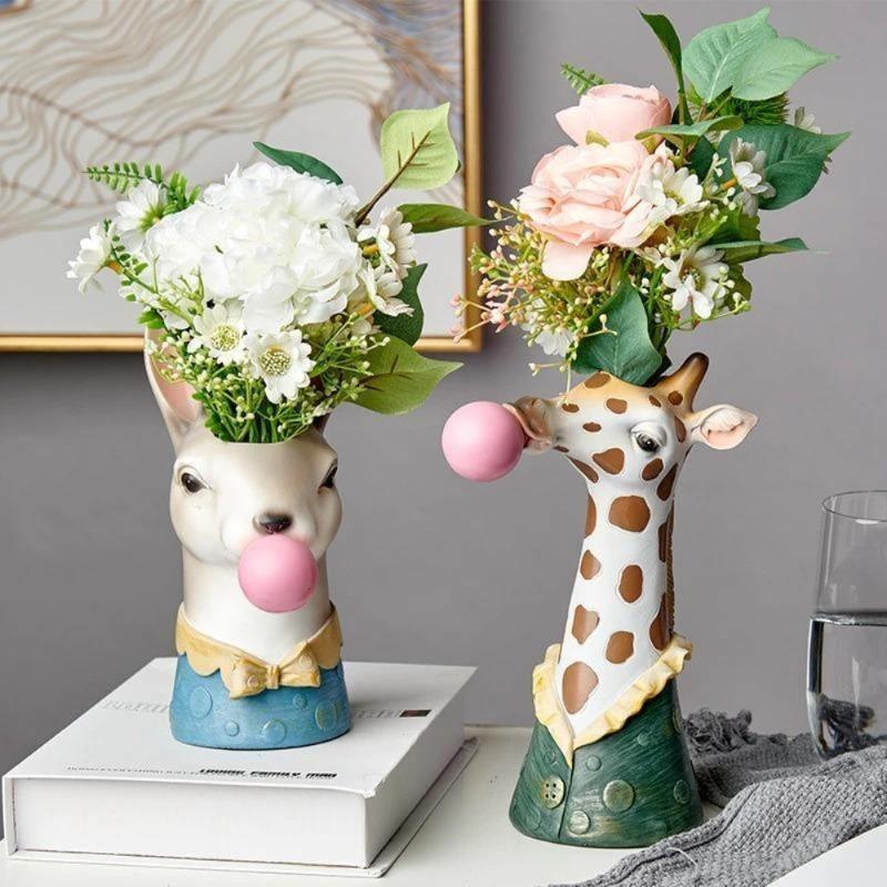 Frendorf | BubbleBeast Tierische Deko-Vase | Kreative Blumenvase mit Charakter