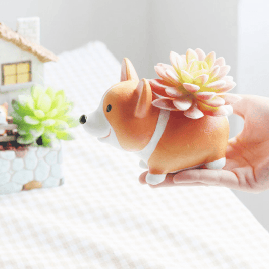 Resin Corgi Mini Blumentopf