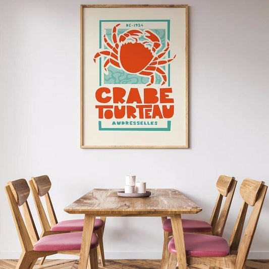 Retro Französischer Schalentiere Leinwanddruck Poster