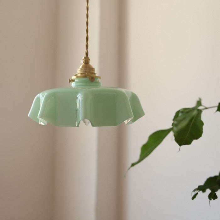Frendorf | NostaLume Glasblume Hängelampe | Vintage Pendelleuchte | Elegantes Licht für Zuhause
