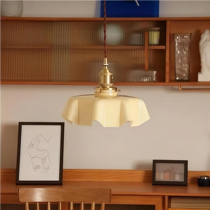 Frendorf | NostaLume Glasblume Hängelampe | Vintage Pendelleuchte | Elegantes Licht für Zuhause