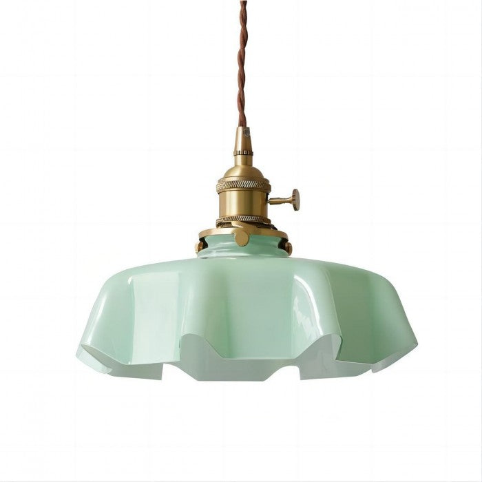 Frendorf | NostaLume Glasblume Hängelampe | Vintage Pendelleuchte | Elegantes Licht für Zuhause