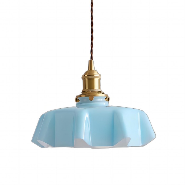 Frendorf | NostaLume Glasblume Hängelampe | Vintage Pendelleuchte | Elegantes Licht für Zuhause