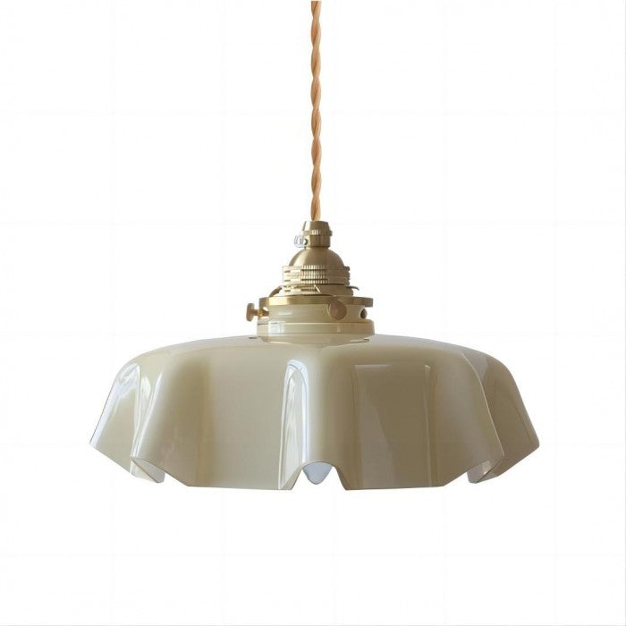 Frendorf | NostaLume Glasblume Hängelampe | Vintage Pendelleuchte | Elegantes Licht für Zuhause