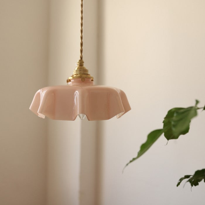 Frendorf | NostaLume Glasblume Hängelampe | Vintage Pendelleuchte | Elegantes Licht für Zuhause