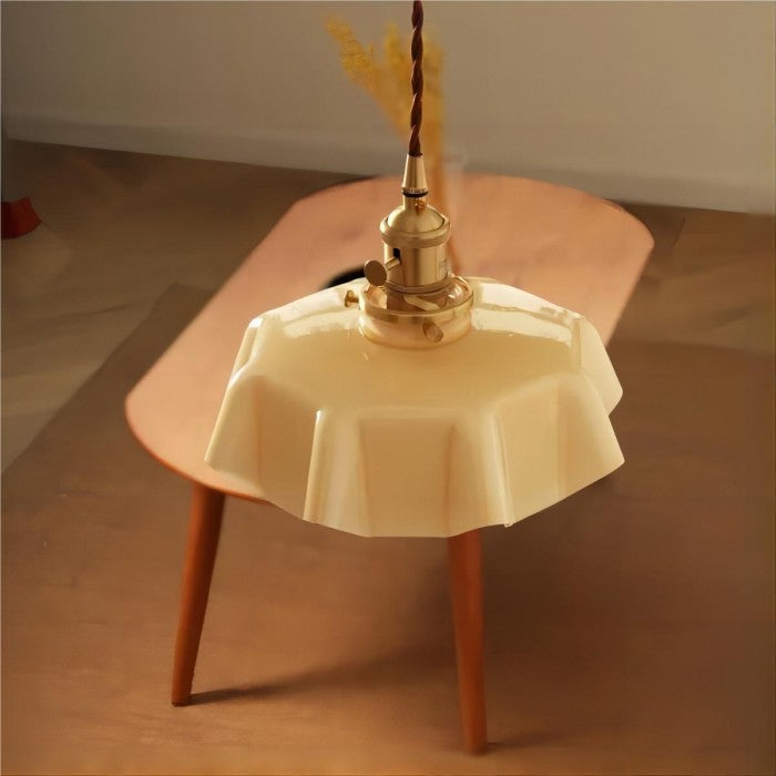 Frendorf | NostaLume Glasblume Hängelampe | Vintage Pendelleuchte | Elegantes Licht für Zuhause