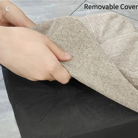 Gepolsterter Ottoman-Hocker im Retro-Stil in Pastellfarben