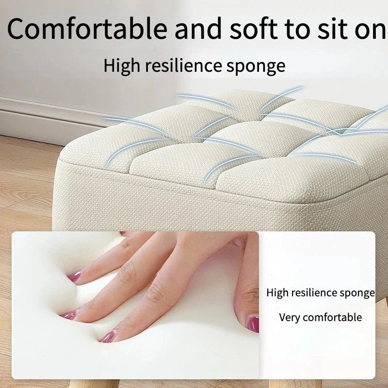 Gepolsterter Ottoman-Hocker im Retro-Stil in Pastellfarben