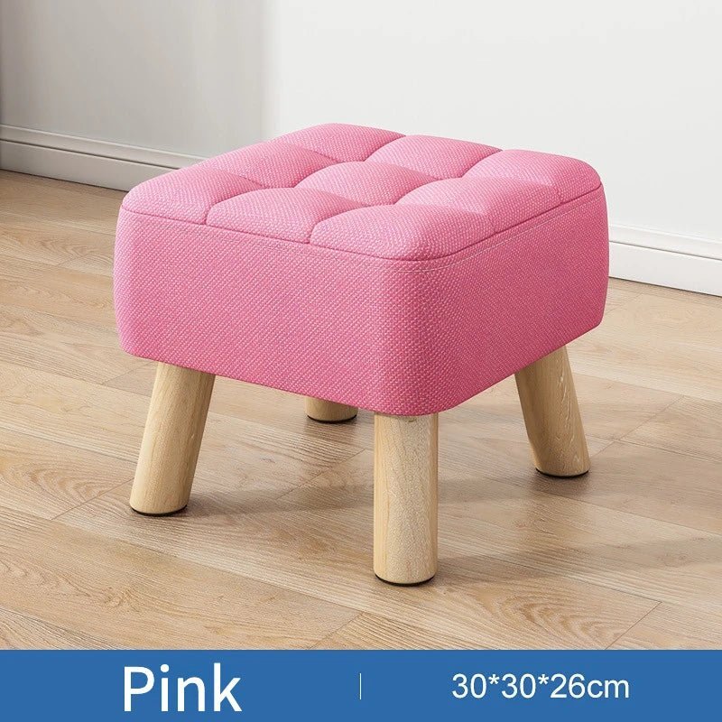 Gepolsterter Ottoman-Hocker im Retro-Stil in Pastellfarben