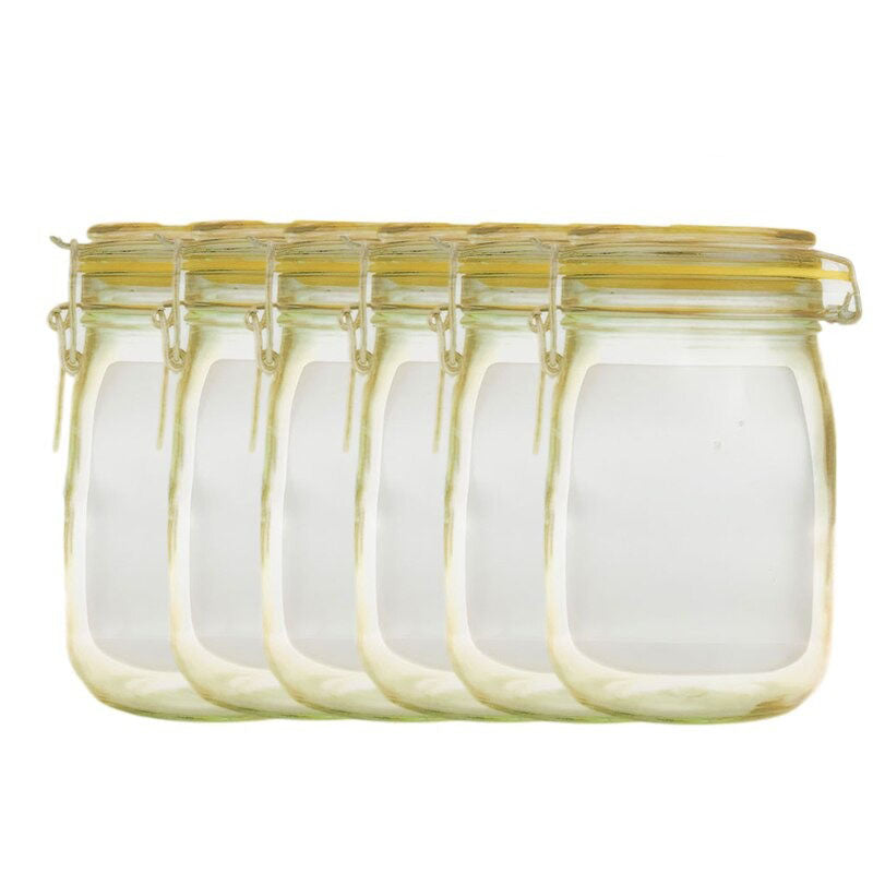 Frendorf | Wiederverwendbare Mason Jar Reißverschlussbeutel Lebensmittelaufbewahrungsbeutel Versiegeln Frisch Zip Lock