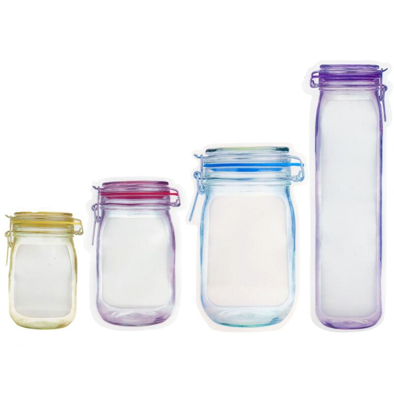 Frendorf | Wiederverwendbare Mason Jar Reißverschlussbeutel Lebensmittelaufbewahrungsbeutel Versiegeln Frisch Zip Lock