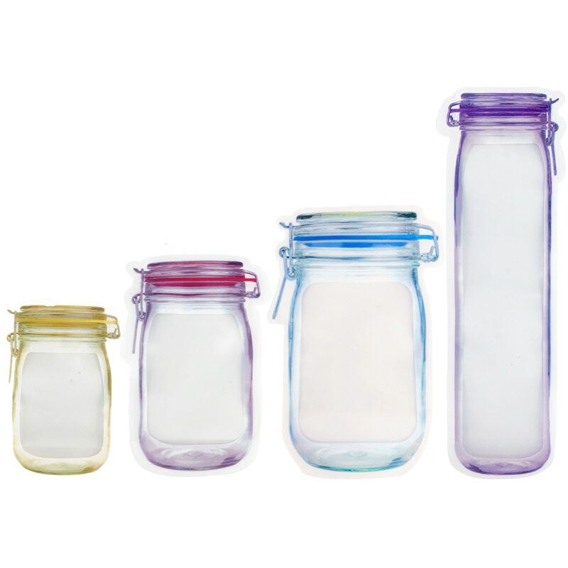 Frendorf | Wiederverwendbare Mason Jar Reißverschlussbeutel Lebensmittelaufbewahrungsbeutel Versiegeln Frisch Zip Lock