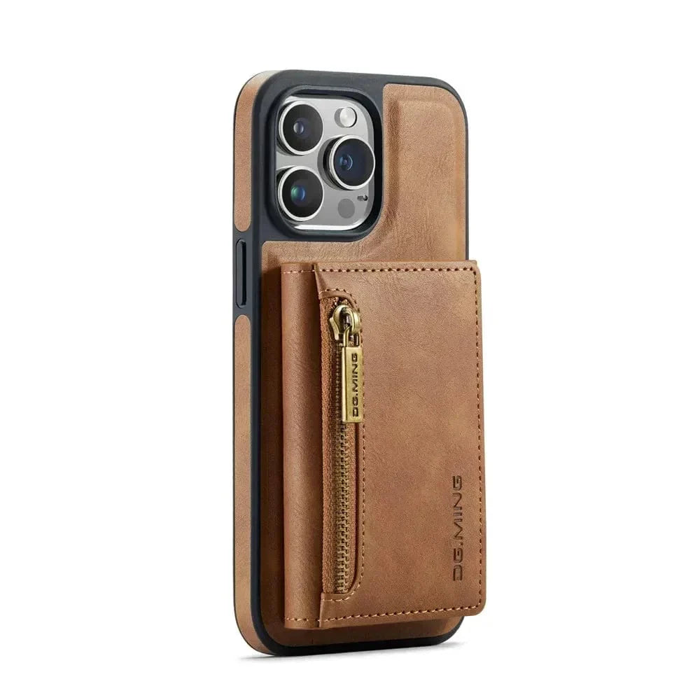 Frendorf | RFID iPhone Wallet Hülle | Abnehmbare magnetische Leder-Autohalterung Stoßfeste Hülle