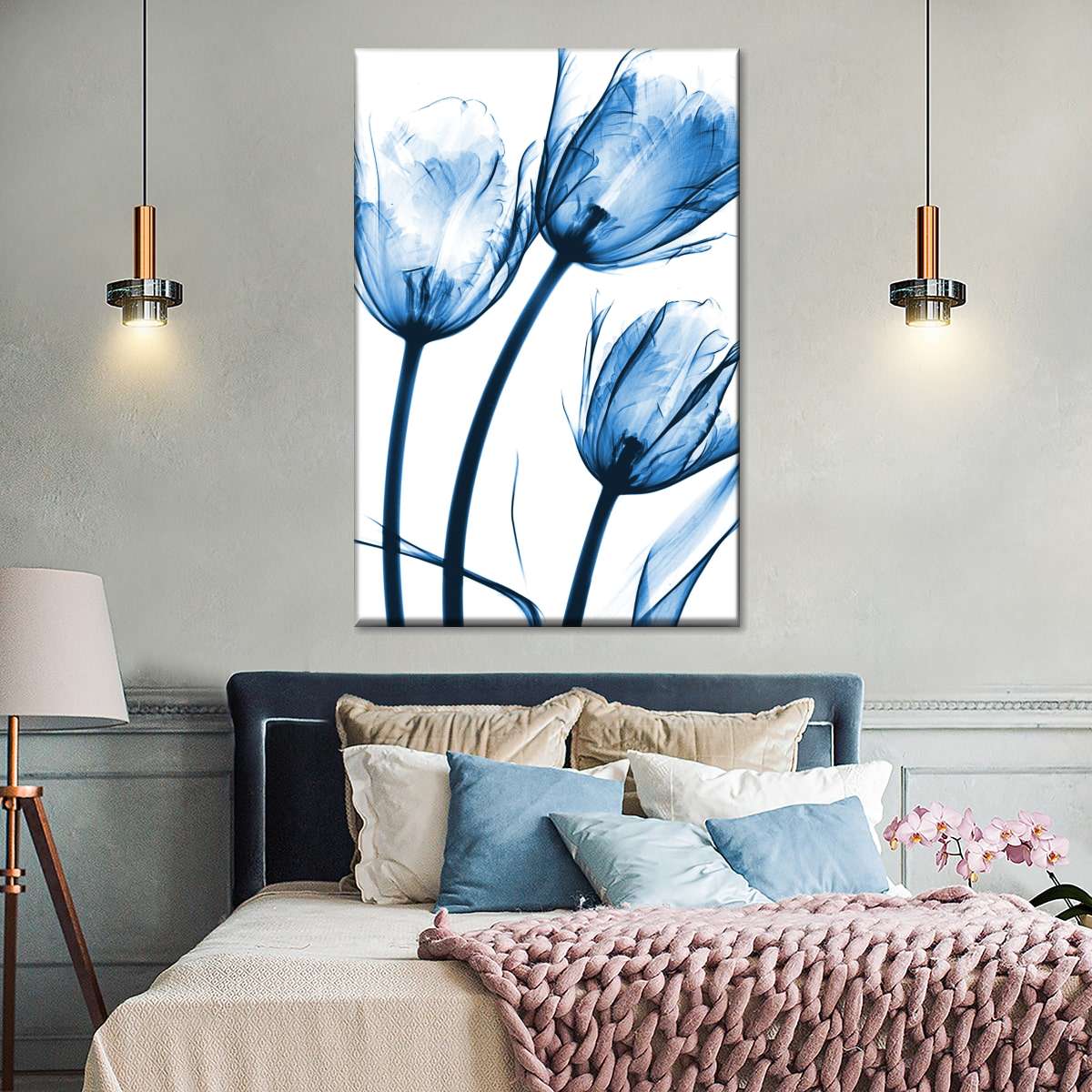 Frendorf | Drei Blaue Tulpen Wandkunst