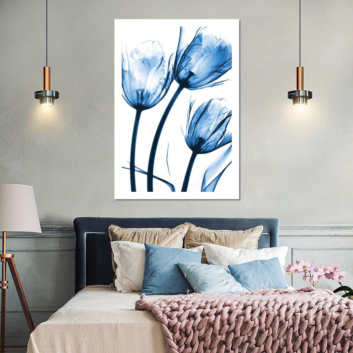 Frendorf | Drei Blaue Tulpen Wandkunst