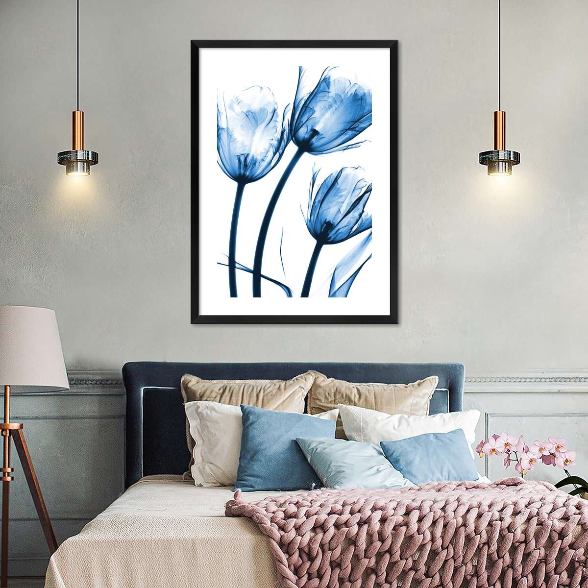Frendorf | Drei Blaue Tulpen Wandkunst