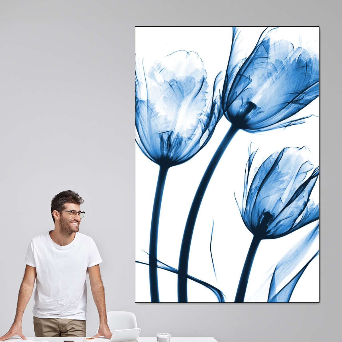 Frendorf | Drei Blaue Tulpen Wandkunst