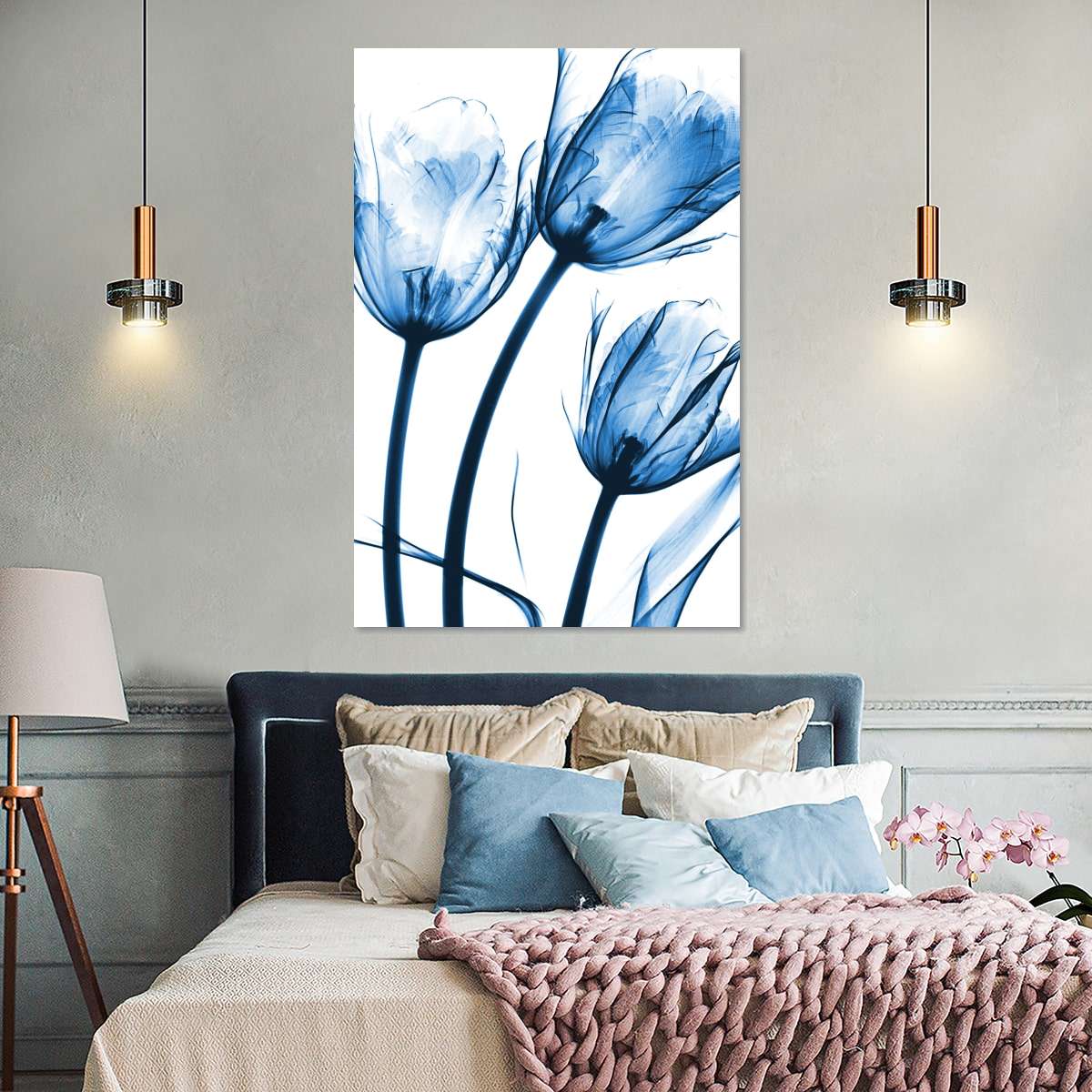 Frendorf | Drei Blaue Tulpen Wandkunst