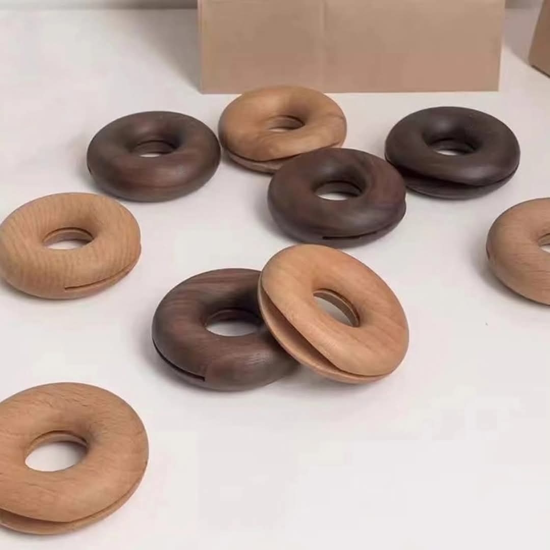 Frendorf | 2 Stück Holz Lebensmittelversiegelung Donut Sets