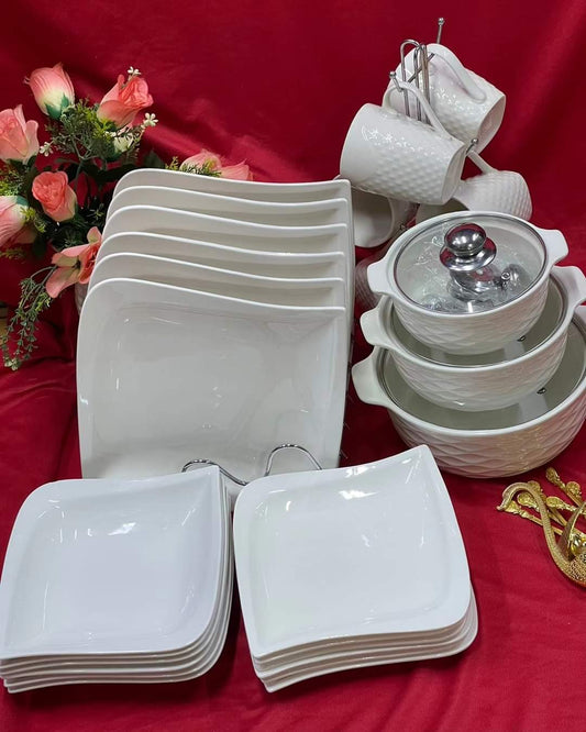 Frendorf | 30 Stück Wellenförmiges Abendessen Set Combo