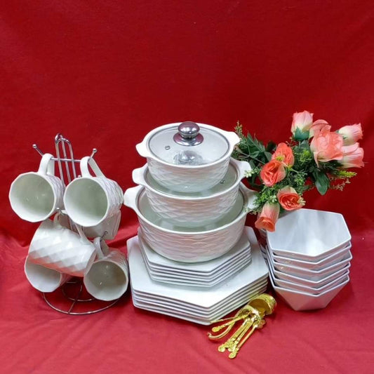 Frendorf | 30 Stück weißes Abendessen Set