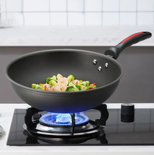 Frendorf | Schwarze Wok-Pfanne mit Deckel