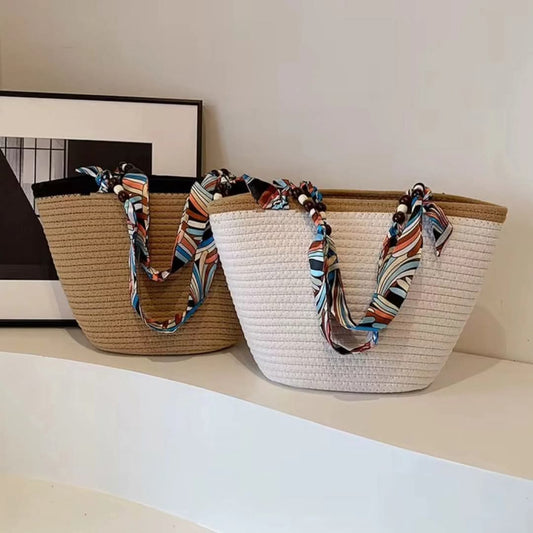 Frendorf | Baumwollseil Stroh Tasche