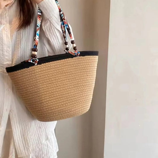 Frendorf | Baumwollseil Stroh Tasche