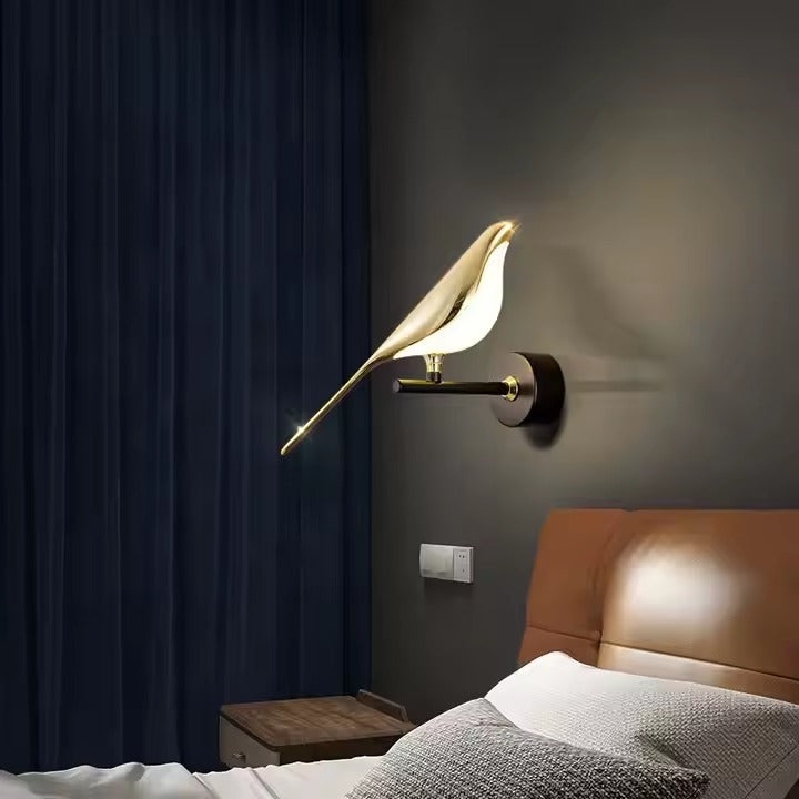 Frendorf | Goldene Vogel Wandlampe