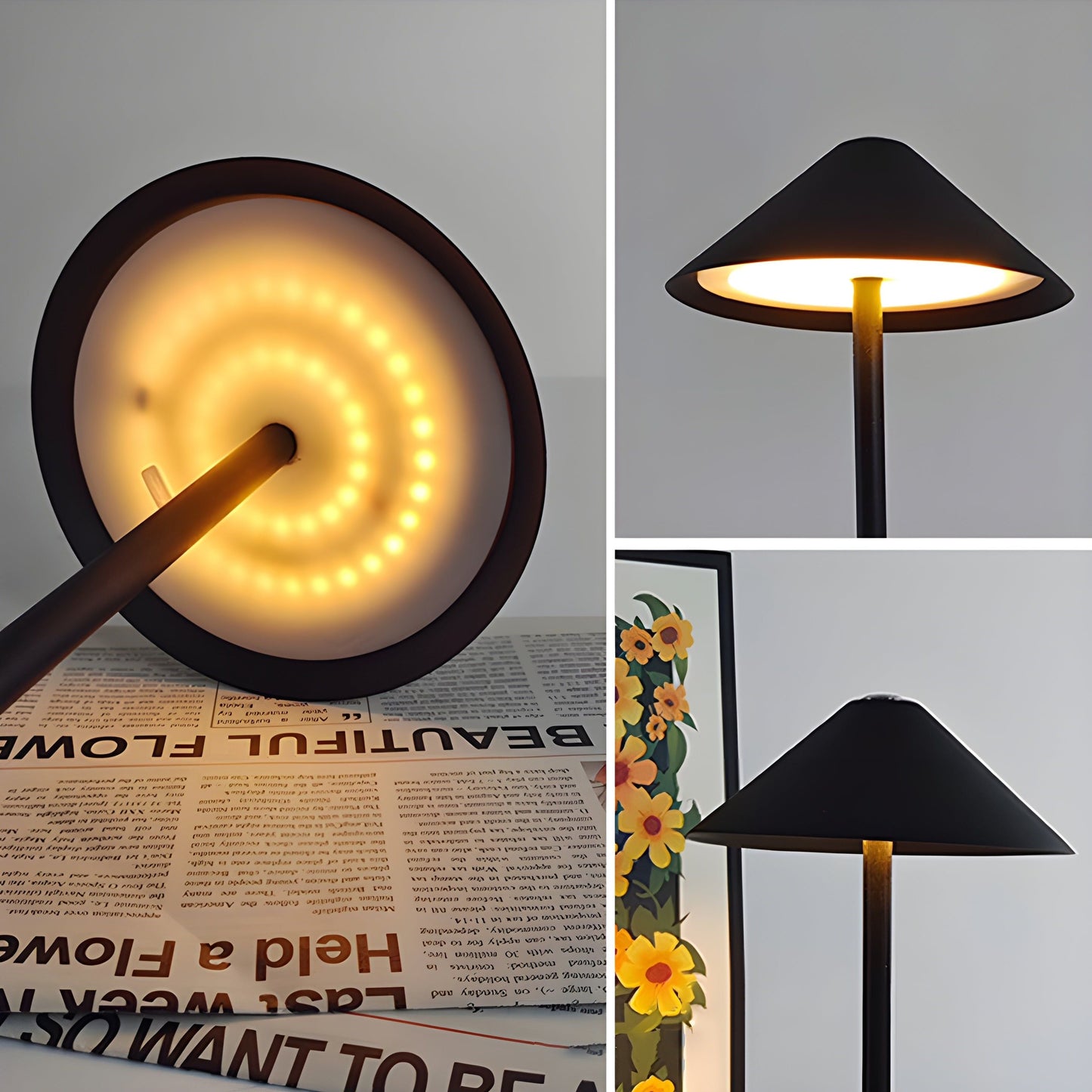 Minimalistische dimmbare Touch-Tischlampe - wasserdichtes und wiederaufladbares Licht Farbe
