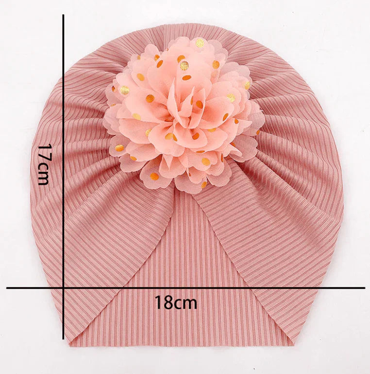 Frendorf | Weiche Baby-Turbanmütze mit Rüschendetail – KuschelGlanz (1+1 Gratis)