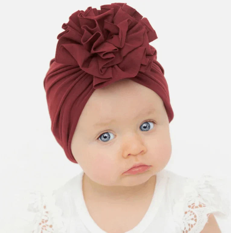 Frendorf | Weiche Baby-Turbanmütze mit Rüschendetail – KuschelGlanz (1+1 Gratis)