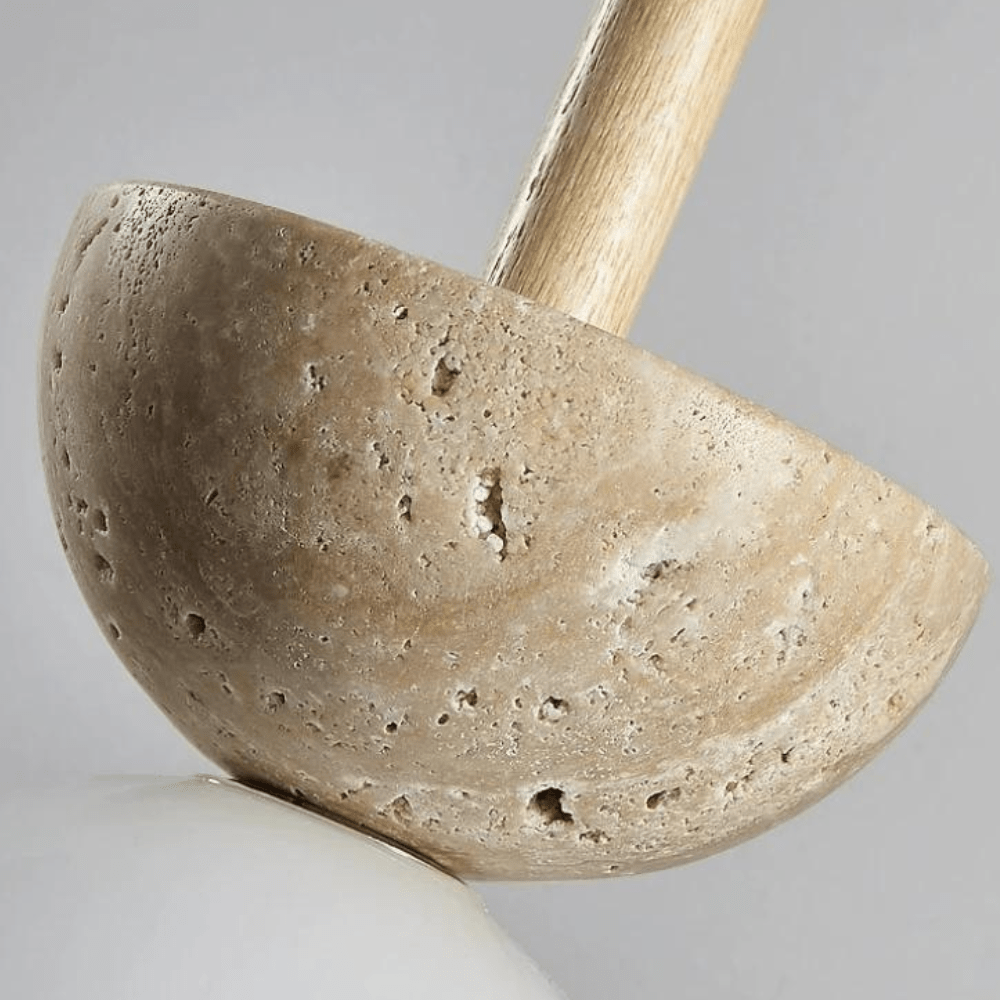 Frendorf | Bringen Sie Eleganz mit der runden Travertin-LED-Pendelleuchte