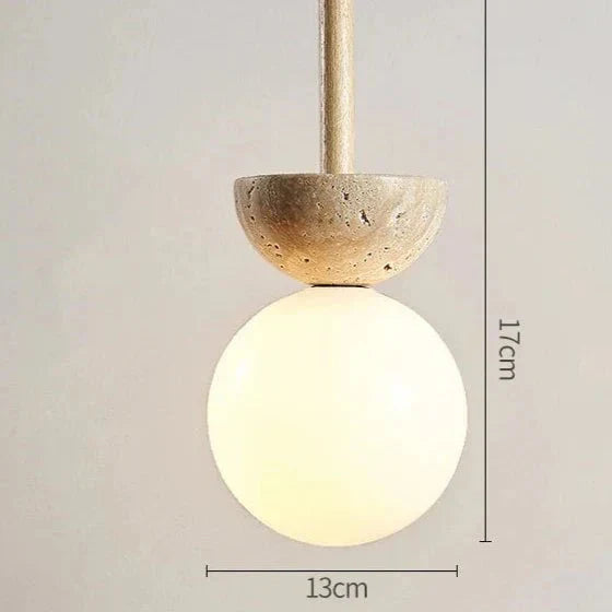 Frendorf | Bringen Sie Eleganz mit der runden Travertin-LED-Pendelleuchte