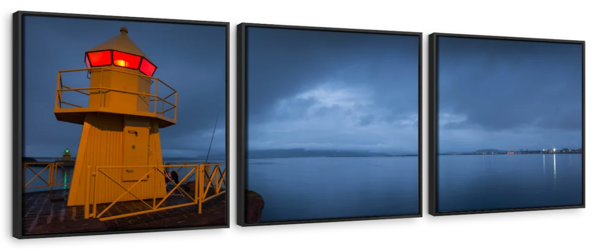Frendorf | Leuchtturm in Reykjavik Hafen Island Wandkunst