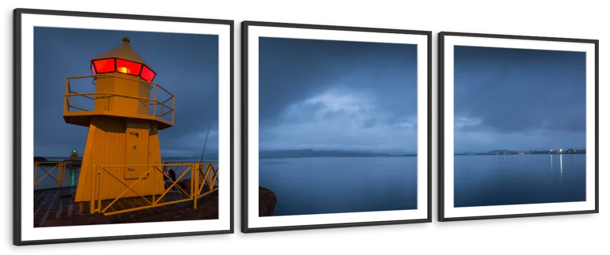 Frendorf | Leuchtturm in Reykjavik Hafen Island Wandkunst