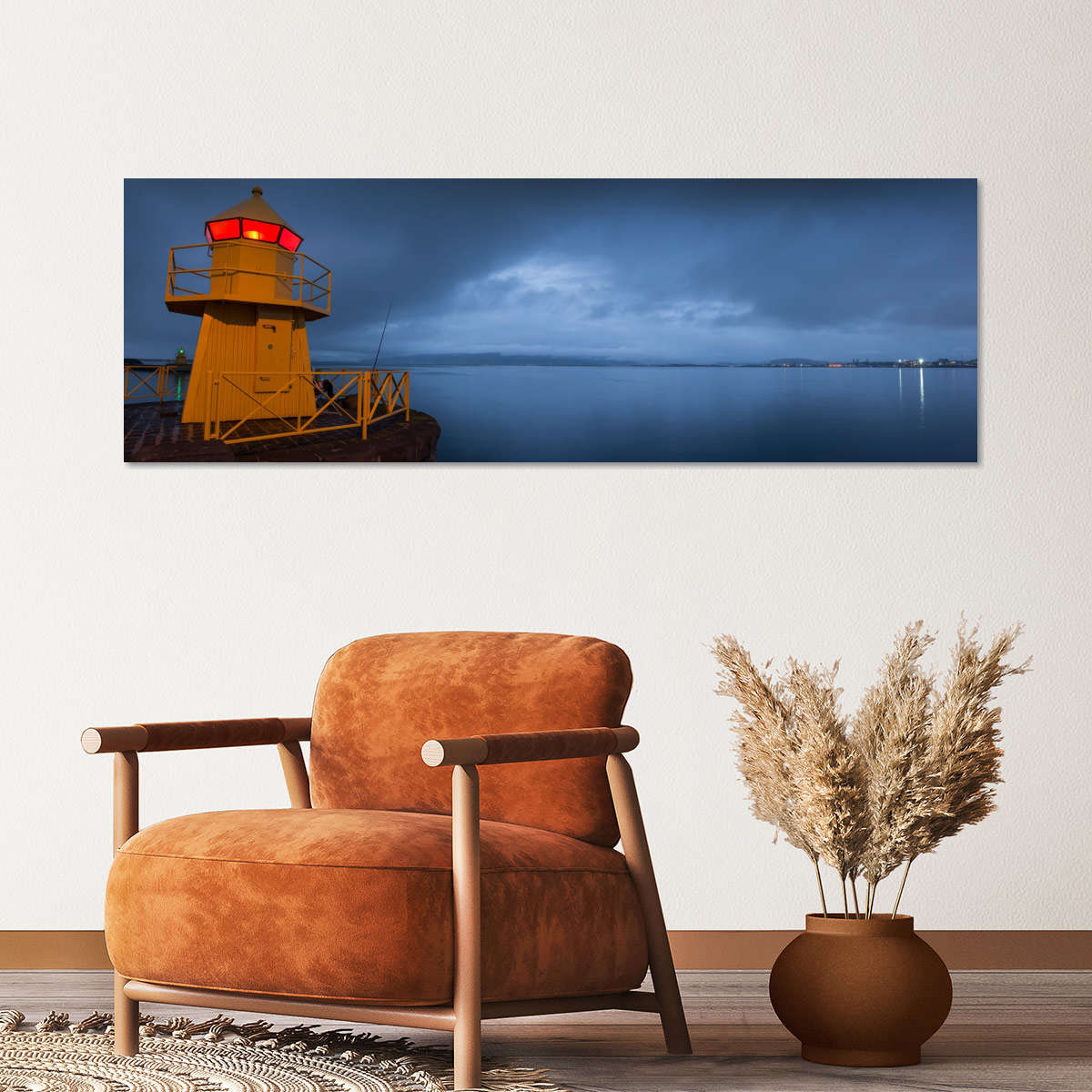 Frendorf | Leuchtturm in Reykjavik Hafen Island Wandkunst