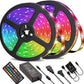 LED-Lichtstreifen, 30 m, 15 m, Musiksynchronisation, Bluetooth, 5050, RGB-Raumlicht mit Fernbedienung