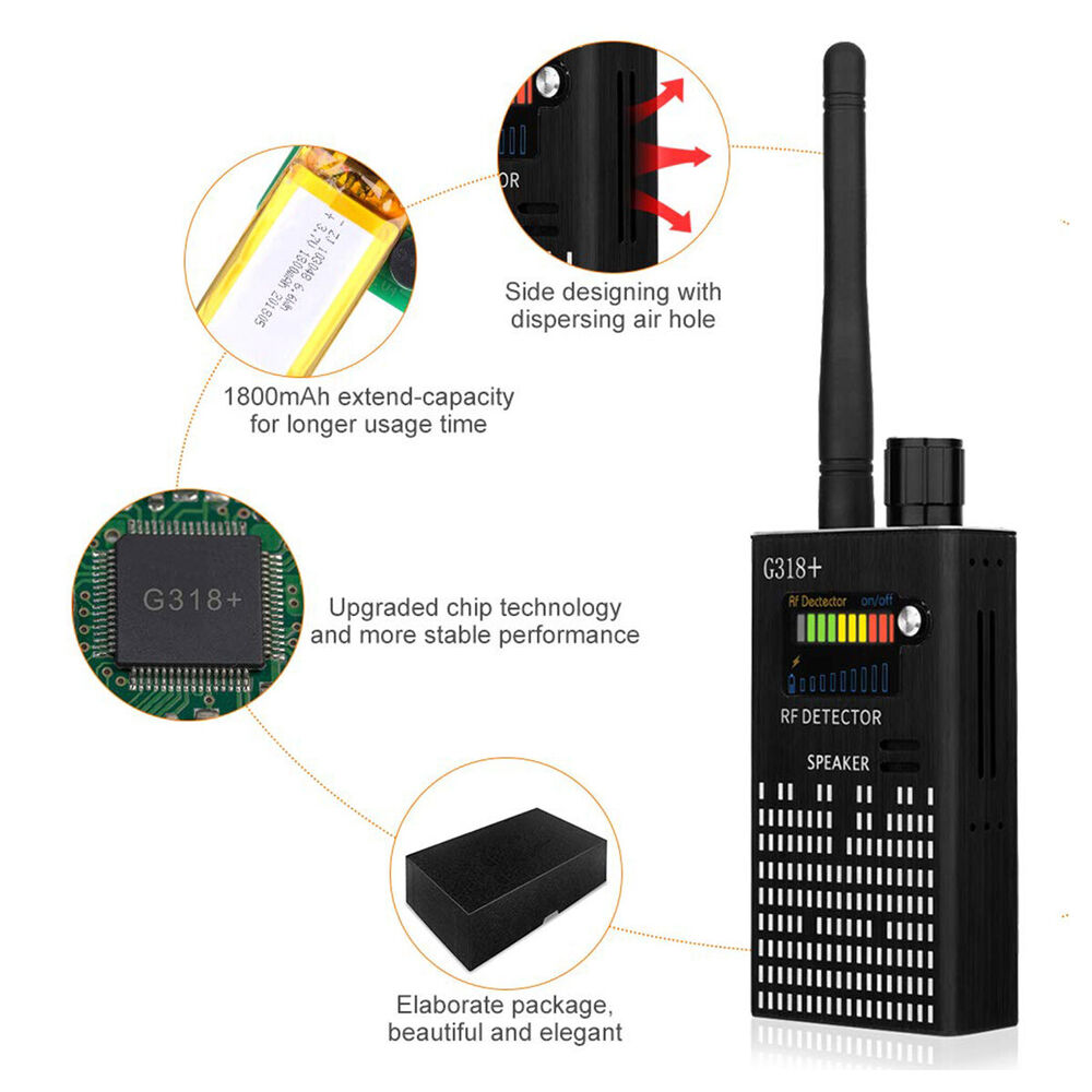 Frendorf | Spionagesignal-Wanzendetektor, HF-Detektor, versteckte Kamera, Laserlinse, GSM-GPS-Gerätefinder