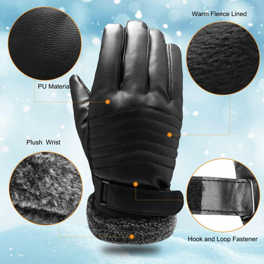 Frendorf | -30℃ Wasserdichte, warme Skihandschuhe aus Leder für den Winter | Touchscreen-kompatibel