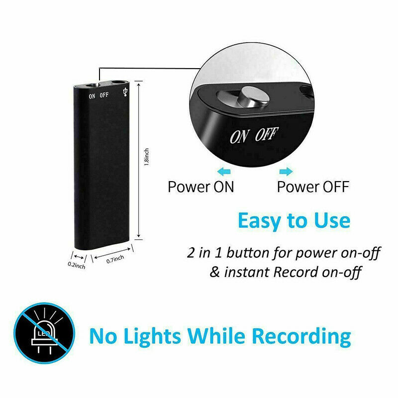 Frendorf | Mini-Sprachrekorder – Mini-Audiorecorder – Mini-Aufnahmegerät – Kleinster versteckter Audiorecorder
