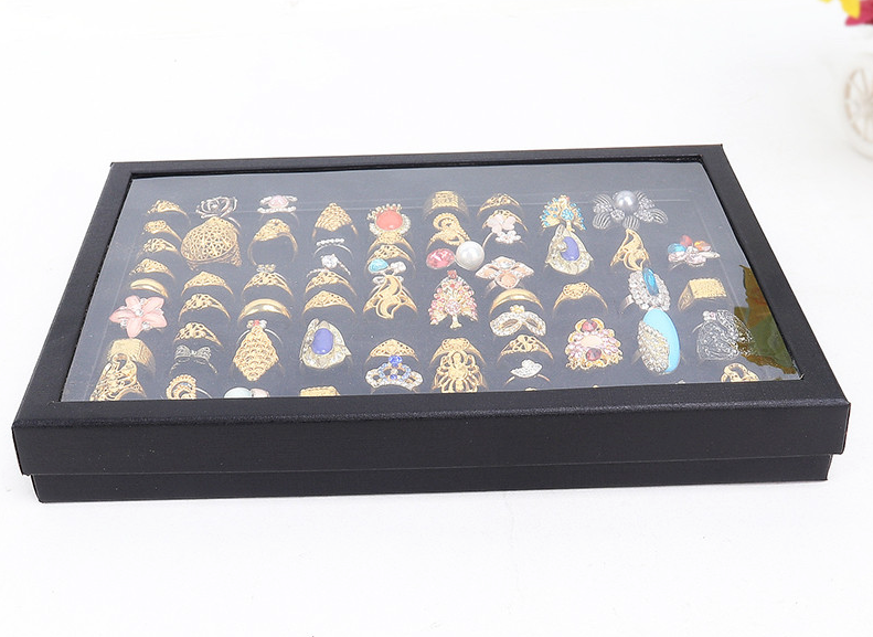 Frendorf | 100 Slots Schmuck Ring Anzeige Organizer Tray Halter Ohrringe Aufbewahrungsbox Fall