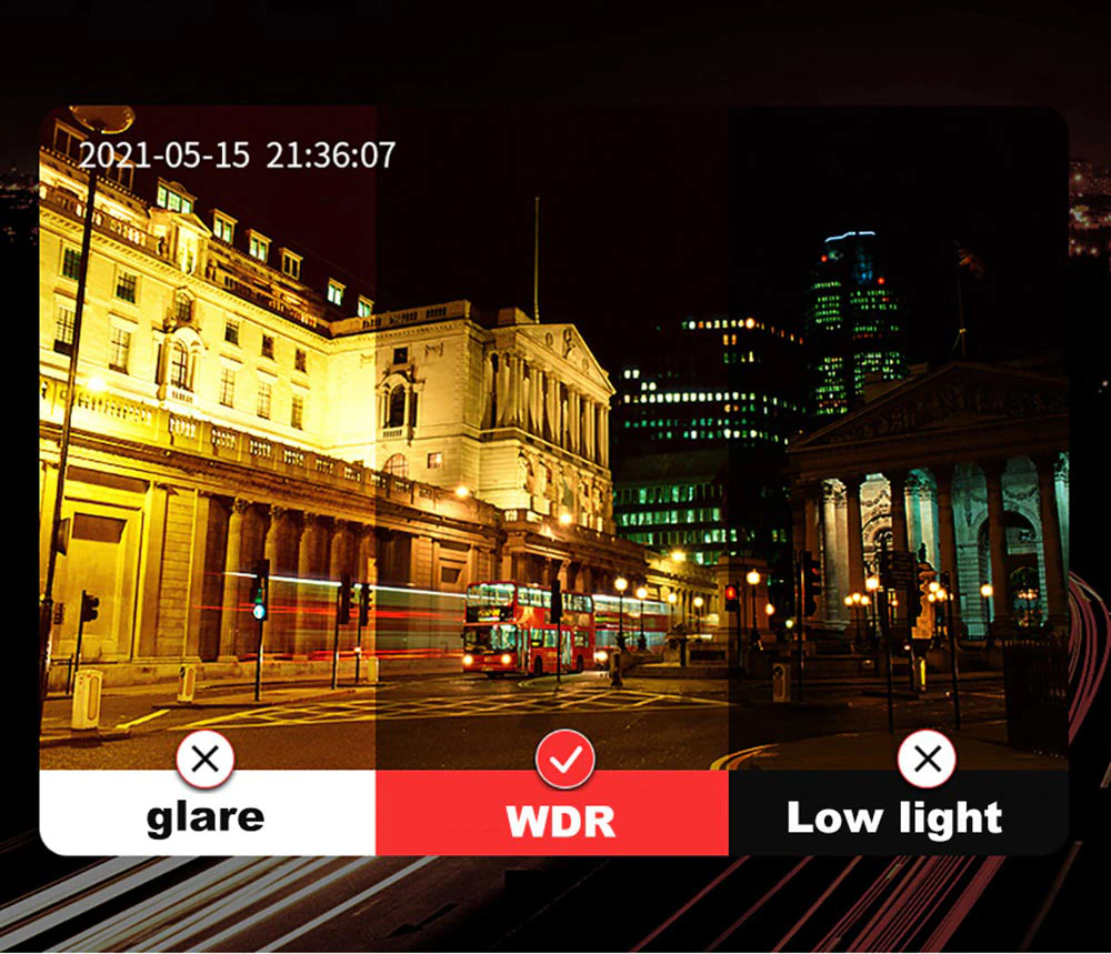 Frendorf | Auto Dual Lens Dash Cam HD 1080P Front/Rear/Innen Video Recorder Kamera G-Sensor