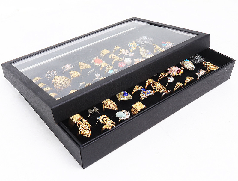 Frendorf | 100 Slots Schmuck Ring Anzeige Organizer Tray Halter Ohrringe Aufbewahrungsbox Fall