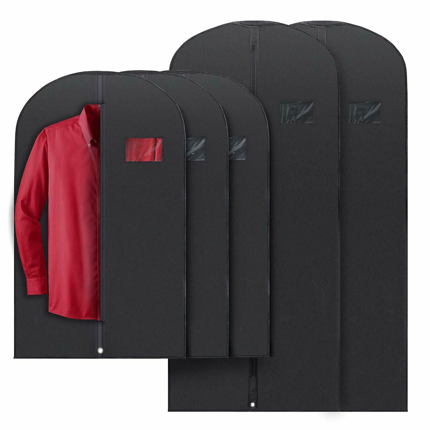 5 Premium Kleidersäcke - Mit durchsichtiger Fenster, wasserabweisend - 40"/54" Zoll