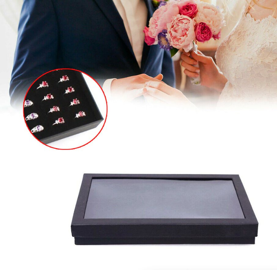 Frendorf | 100 Slots Schmuck Ring Anzeige Organizer Tray Halter Ohrringe Aufbewahrungsbox Fall