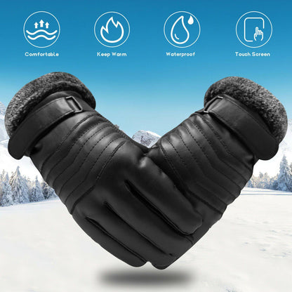 Frendorf | -30℃ Wasserdichte, warme Skihandschuhe aus Leder für den Winter | Touchscreen-kompatibel