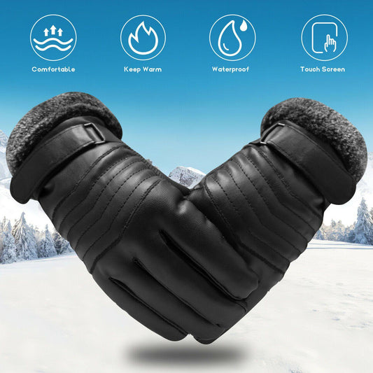 Frendorf | -30℃ Wasserdichte, warme Skihandschuhe aus Leder für den Winter | Touchscreen-kompatibel
