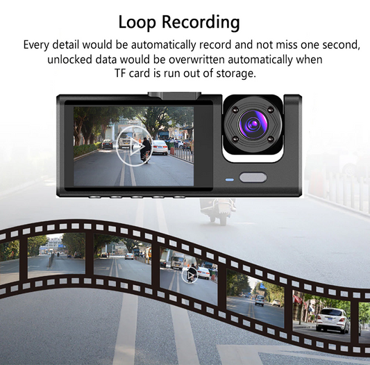 Frendorf | Auto Dual Lens Dash Cam HD 1080P Front/Rear/Innen Video Recorder Kamera G-Sensor