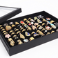Frendorf | 100 Slots Schmuck Ring Anzeige Organizer Tray Halter Ohrringe Aufbewahrungsbox Fall